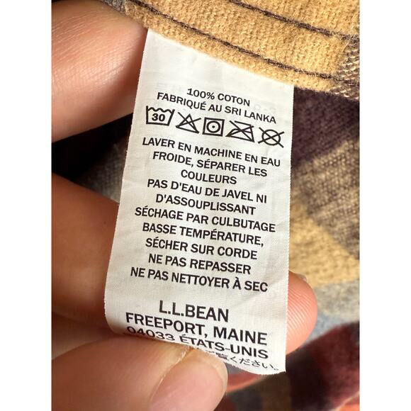 LL Bean Chamois Traditional Fit Plaid Flannel Heavy Apple Cinnamon Mens Large - Picture 4 of 6